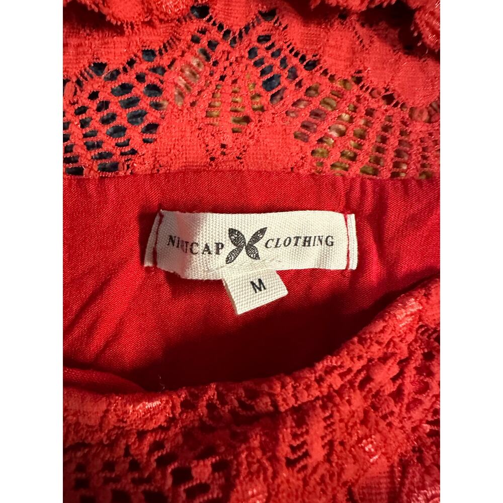 Nightcap Clothing Red Lace Cutout Bodycon Mini Dress Size Medium - Picture 4 of 6